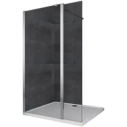 Душова перегородка Koer SR SP03-120x200-TR-01 Walk-In прозоре скло Easy Clean 8 мм, хром KR5398, прозоре, хром