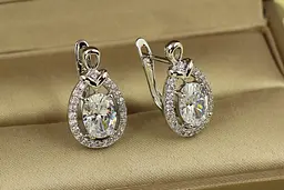 Сережки Xuping Jewelry Імперія 1,9 см сріблясті - мініатюра 2