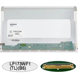 Матриця 17.3 LP173WF1-TLB5 (1920*1080 40pin LED NORMAL матова роз'єм ліворуч знизу) для ноутбука (renew)