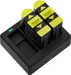 Зарядний пристрій Telesin 3 Slots Battery Charger + 2 акумулятори для Hero 9/10 GP-BTR-903 [76676] - мініатюра 4