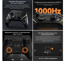 Геймпад джойстик Ajazz GP-100B 2.4G/BT/USB, Switch/PC/iOS/Android, RGB, Black - мініатюра 6