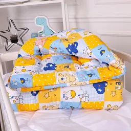 Набір антиалергенний MirSon зима Kids Time 20-0038 Cute animals 140x205 см бавовна: ковдра з подушкою (2200009665622) - мініатюра 3