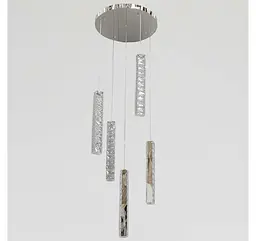Каскадна хромована LED люстра Artlight 622/5CH на 5 прозорих кришталевих підвісів 95W - мініатюра 2