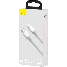 Кабель Baseus High Density Braided Fast Charging Cable Type-C to Lightning PD 20W 2m CATLGD-A02 White - мініатюра 4