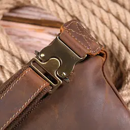Вінтажна поясна сумка з натуральної шкіри 21294 Vintage коричнева - мініатюра 10