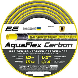 Шланг для поливу 2Е AquaFlex Carbon 1/2" 10 м (2E-GHE12GE10)