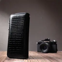 Лакований жіночий гаманець на блискавці із натуральної шкіри ST Leather 22678 чорний - мініатюра 10