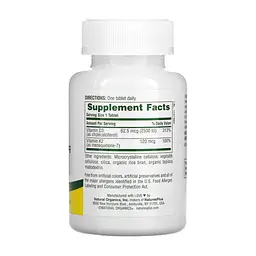Вітаміни NaturesPlus Vit D3 K2 120 мкг 90 пігулок - мініатюра 2
