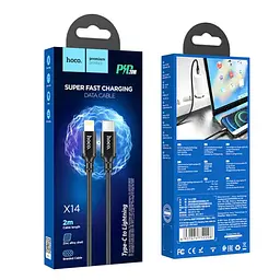 Кабель Hoco X14 Pisces Cable Type-C to Lightning 2A 2m Black - мініатюра 2