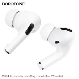 Навушники Borofone BW04 Active noise cancelling true wireless BT headset White - мініатюра 3