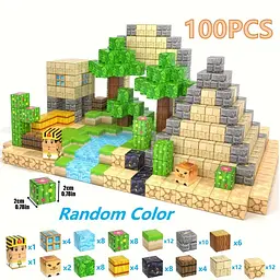 Магнітний конструктор Minecraft 100 шт по грі Майнкрафт Піраміди Mk001027 - мініатюра 4