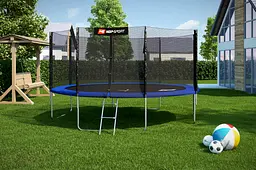 Батут Hop-Sport 14ft (427см) синій із зовнішньою сіткою - мініатюра 2