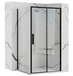 Душова кабіна Rea Rapid Slide 90x160 black REA-K6422 + REA-K6406, Чорний матовий, Універсальна, прозрачний, Чорний матовий