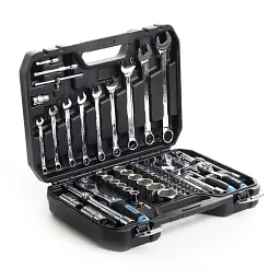 Набір насадок та інструментів Apro CrV 1/4" 1/2" 90Т з гайковими ключами 82 шт. 30412