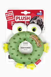 Іграшка для собак GiGwi Plush Friendz "Жабка" у вигляді бублика та з пискавкою