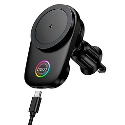 Тримач HOCO electric rotating magnetic wireless fast charging car holder HW36 (air outlet) | 15W |
