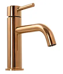 Змішувач для умивальника Rea Lungo rose gold low рожевий золото низький REA-B4500, Теплий захід сонця