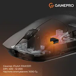 Миша GamePro Genesis Wizard Wireless/Bluetooth/USB PixArt PAW3311 Sensor Black (GM160B) - мініатюра 9