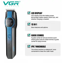 Машинка для стрижки волосся USB V-173/Акумуляторний тример для стрижки/Машинка для волосся Синій - мініатюра 2