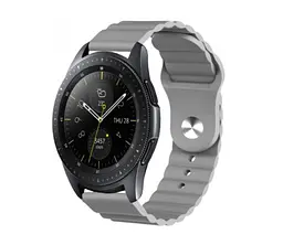 Ремінець BeWatch для Samsung Galaxy Watch 42/3 41 мм/Active/Active 2 силіконовий 20 мм Wave Сірий (1010707) - мініатюра 6
