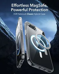 Прозорий чохол ESR HaloLock Classic Hybrid Case Frosted Black для iPhone 16e (1A84200301) - мініатюра 2