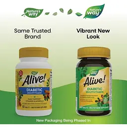 Діабетичні мультивітаміни Nature's Way Alive! Diabetic Multivitamin 60 таблеток - мініатюра 5