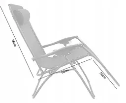 Комплект 2 шт. шезлонги GardenLine Relax Black до 130 кг.! - мініатюра 10
