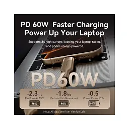 Дата кабель USB-C to USB-C 1.0m 3A aluminum gold Vention (TRDJF) - мініатюра 5