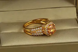 Кільце Xuping Jewelry Магічний елексир із жовтим каменем р 17 золотисте - мініатюра 2