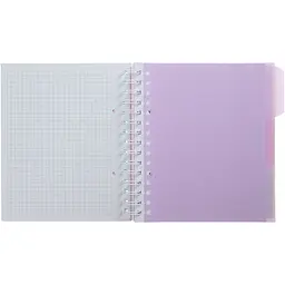 Зошит на пружині Buromax Pastel В5 (170x205) 120 аркушів 3 розділювачі бузковий (BM.24355912-26) - мініатюра 5