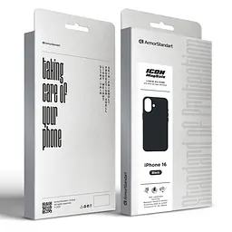 Силиконовый чехол с MagSafe для Apple iPhone 16, ICON2 MagCase, черный, противоударный, панель с мягкой подкладкой, защита всего корпуса, поддержка беспроводной зарядки, совместим с защитными стеклами и пленками, ArmorStandart (ARM80211) - мініатюра 10