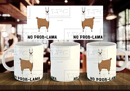 Чашка "NO PROB-LAMA" 330 мл Бірюзова