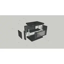 Шафа настінна GEAR 4U 19'' 600x600x280 мм, black (GWMSN-4U-600-600) - мініатюра 5