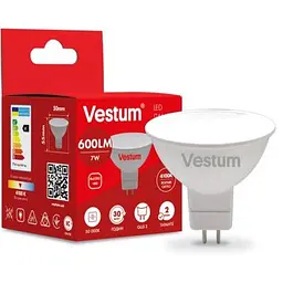 Лампочка Vestum MR16 7W 4100K 220V GU5.3 (1-VS-1510) - мініатюра 2