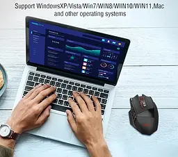 Миша бездротова ігрова з акумулятором та підсвічуванням 2.4 gHz E-YOOSO X33 Black - мініатюра 5