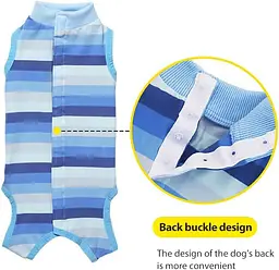 Костюм для відновлення собак WanTalk Striped Recovery Suit, Blue, S - мініатюра 4