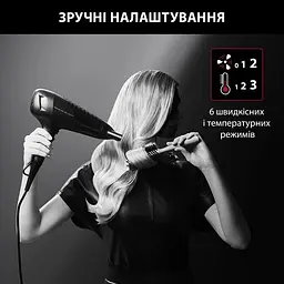 Фен Rowenta Studio Dry x Karl Lagerfeld, 2100Вт, 3 режими, хол. обдув, чорний - мініатюра 10