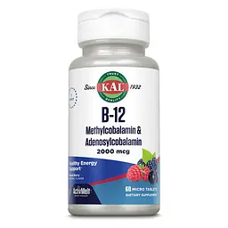 Вітамін B-12, B-12 Methylcobalamin and Adenosylcobalamin 2000 mcg - 60 tabs