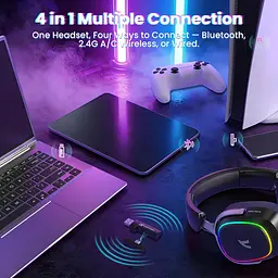 Навушники ATTACK SHARK G800, об'ємний звук 7.1, Bluetooth/2.4G для ПК, PS5, PS4, Xbox black - мініатюра 5
