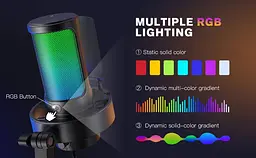 Мікрофон Fifine AmpliGame A8 USB з RGB підсвіткою, чорний - мініатюра 4
