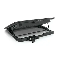Підставка для ноутбука IceCoorel N106, 10-18", 2*125mm 1400±10% RPM, корпус пластик+алюміній, 2xUSB 2.0, 360x260x32 mm, Black, Box Q20 - мініатюра 3