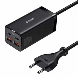 Мережевий зарядний пристрій Baseus GaN3 Pro Desktop Fast Charger 2Type-C+2USB 100 W CCGP000101 Black - мініатюра 4