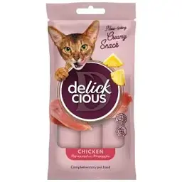 Ласощі для котів Delickcious Курка з додаванням ананасу 4 х 15 г (4820269141629)