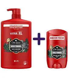 Набір: Гель для душу-шампунь Old Spice 3 в 1 Wolfthorn 1 л + Твердий дезодорант Old Spice Wolfthorn 50 мл