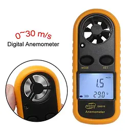 Цифровий анемометр 0,1-30м/с -10-45°C Benetech 10,5х4х1,5 см hoz0010071 - мініатюра 2