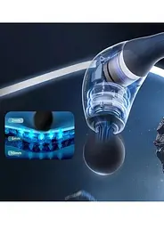 Масажер для тіла акумуляторний Good Idea 4 насадки ручний перкусійний 6 режимів USB-зарядка Чорний  - мініатюра 3