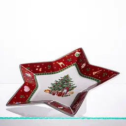 Блюдо сервірувальне новорічне для закусок Christmas 25.5 порцелянове Yiwu HP-SDHK-19 - мініатюра 4