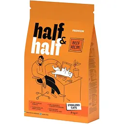 Корм сухий Half & Half для стерилізованих котів із яловичиною 8 кг