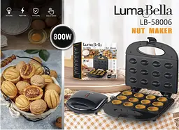 Горішниця електрична Luma Bella LB-58006 з антипригарним покриттям на 12 горішків, чорний - мініатюра 6