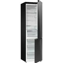 Холодильник Gorenje з нижн. мороз. камерою, 203х66х60см, 2 двері, 257(121)л, А+, NF+, Зона св-ті, Інвертор, Внутр. Дисп, Wi-Fi, Чорний - мініатюра 2